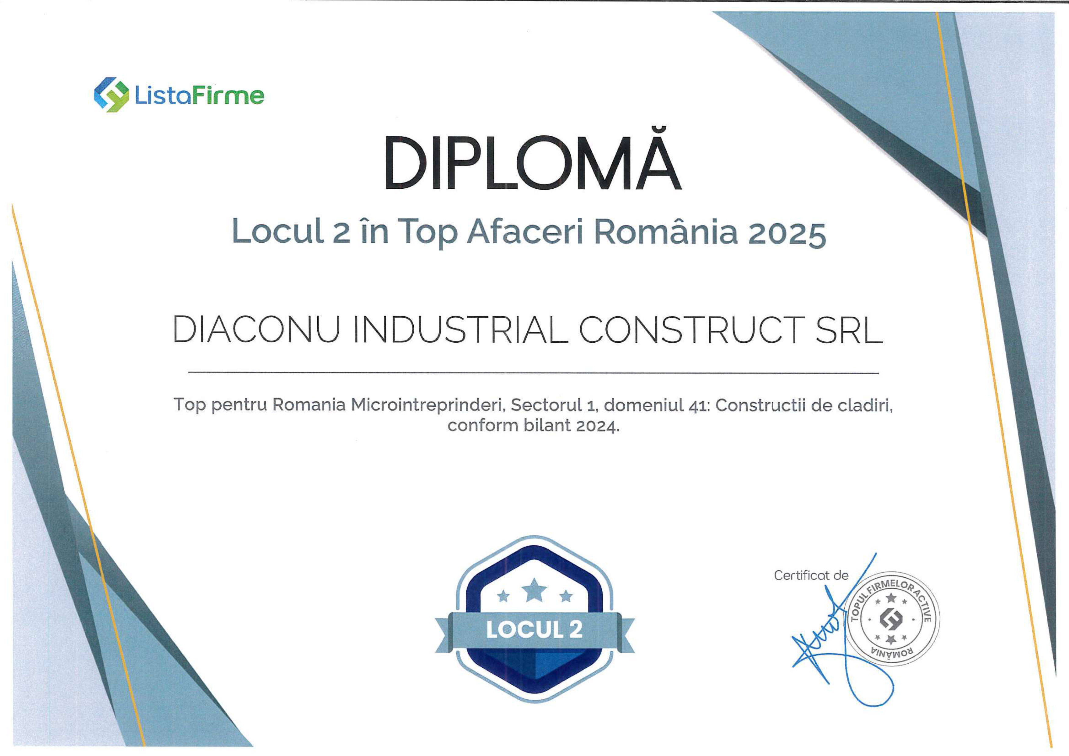Diploma DIACONU INDUSTRIAL CONSTRUCT